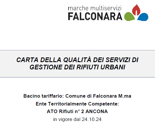 CARTA DELLA QUALITÀ DEI SERVIZI DI GESTIONE DEI RIFIUTI URBANI - COMUNE DI FALCONARA MARITTIMA