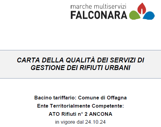 CARTA DELLA QUALITÀ DEI SERVIZI DI GESTIONE DEI RIFIUTI URBANI - COMUNE DI OFFAGNA