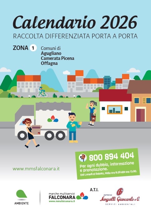Calendario raccolta Porta a Porta 2026 - Zona 1