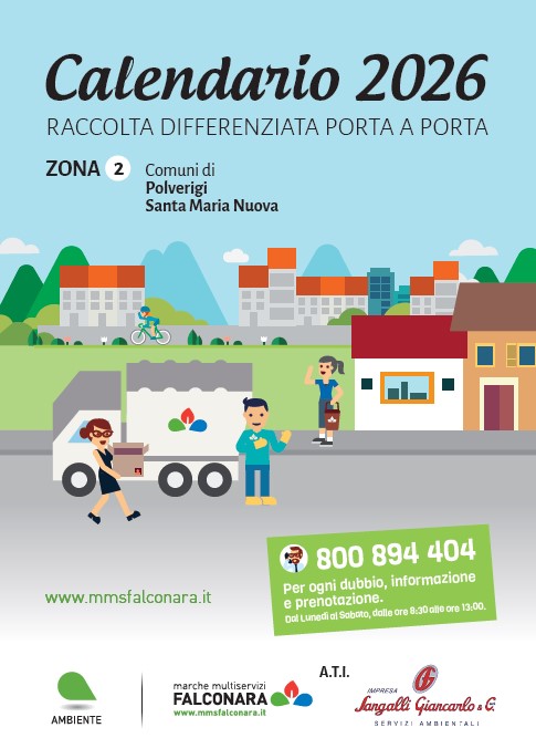 Calendario raccolta Porta a Porta 2026 - Zona 2